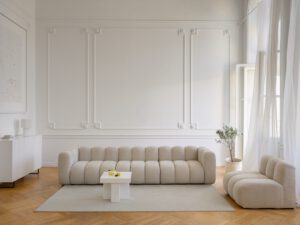 Duża sofa modułowa 5 osobowa do salonu Bella Vita Sand Cream