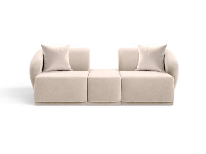 Beżowa sofa 2 osobowa do salonu Favola Sand Cream