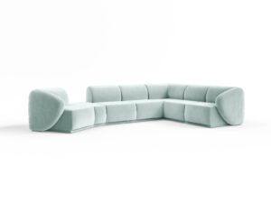 Duża narożna sofa modułowa z pufą Favola Glacier Green