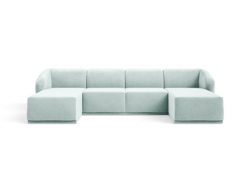 Large U-shaped corner sofa for living room Favola Glacier Green