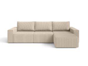 Light corduroy corner sofa for living room Siesta Sand Cream