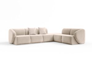 Kremowa narożna sofa modułowa 5 osobowa Favola Sand Cream