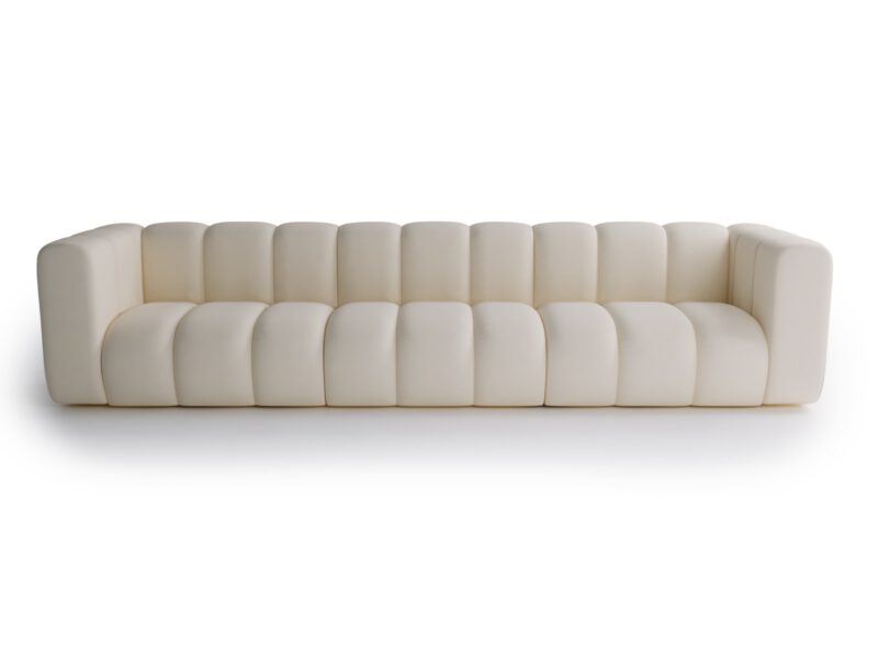 Modern large light cream non-folding sofa for living room Bella Vita Sand Cream