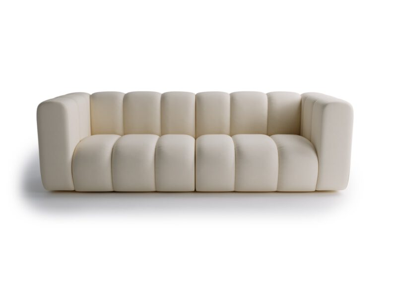 Modern cream three-seater sofa for living room Bella Vita Sand Cream