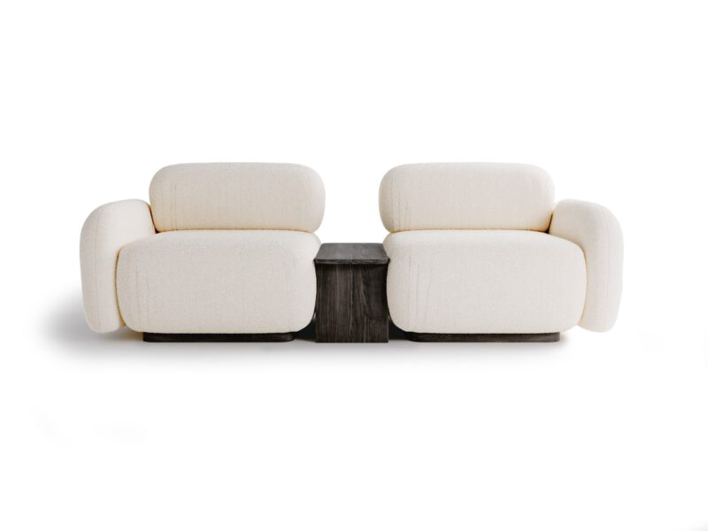 Modern 2-seater modular sofa for living room Vento Sand Cream