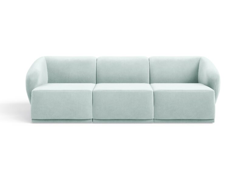 Nowoczesna sofa welurowa do salonu Favola Glacier Green