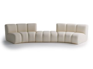 Modern rounded 4 seater sofa for living room Bella Vita Sand Cream