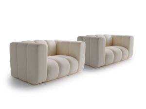 Set of 2 Bella Vita Sand Cream armchairs