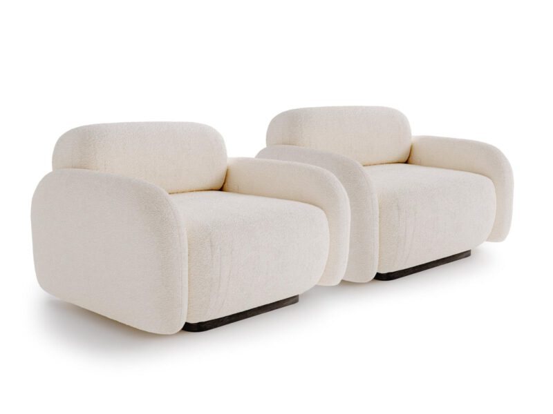 Set of 2 Vento armchairs Sand Cream