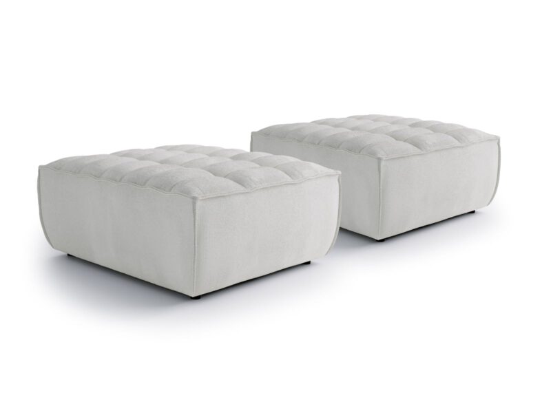 Set of 2 poufs Solare Sand Cream