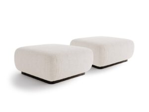 Set of 2 Vento Sand Cream poufs