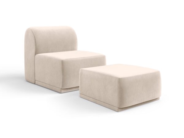 Favola Set Armchair without Armrests + Pouf