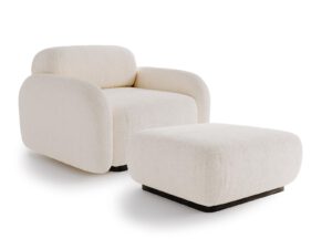 Vento armchair and pouffe set Sand Cream