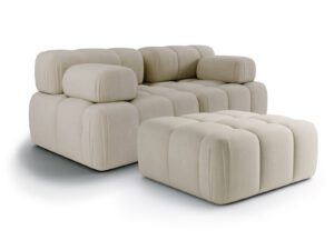 Zestaw sofa 2 osobowa z pufą Nuvola Sand Cream