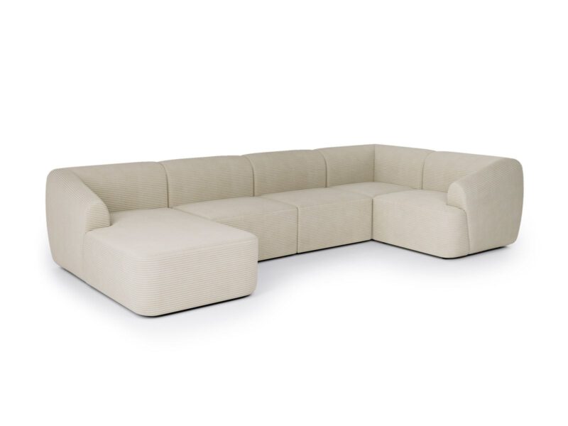 Large beige modular sofa for living room Inacanto Sand Cream