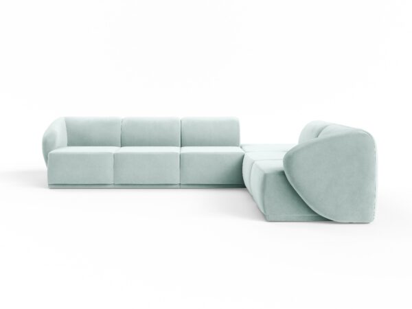 Duża sofa modułowa narożna do salonu Favola Glacier Green