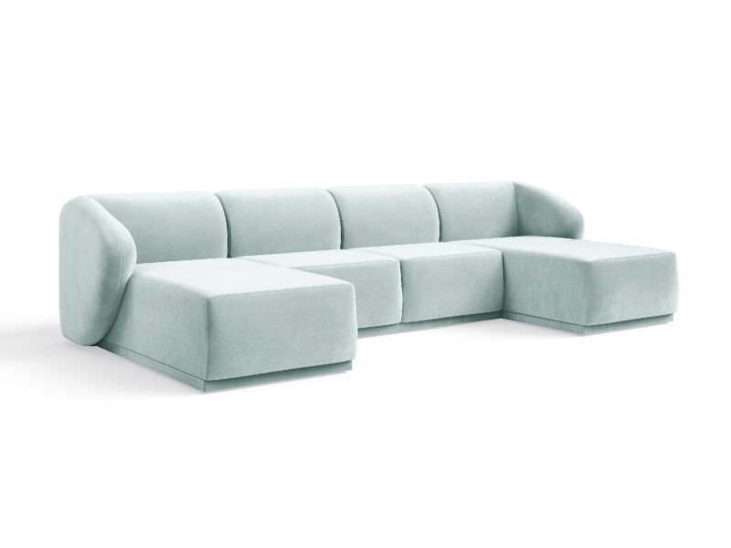 Large U-shaped corner sofa for living room Favola Glacier Green