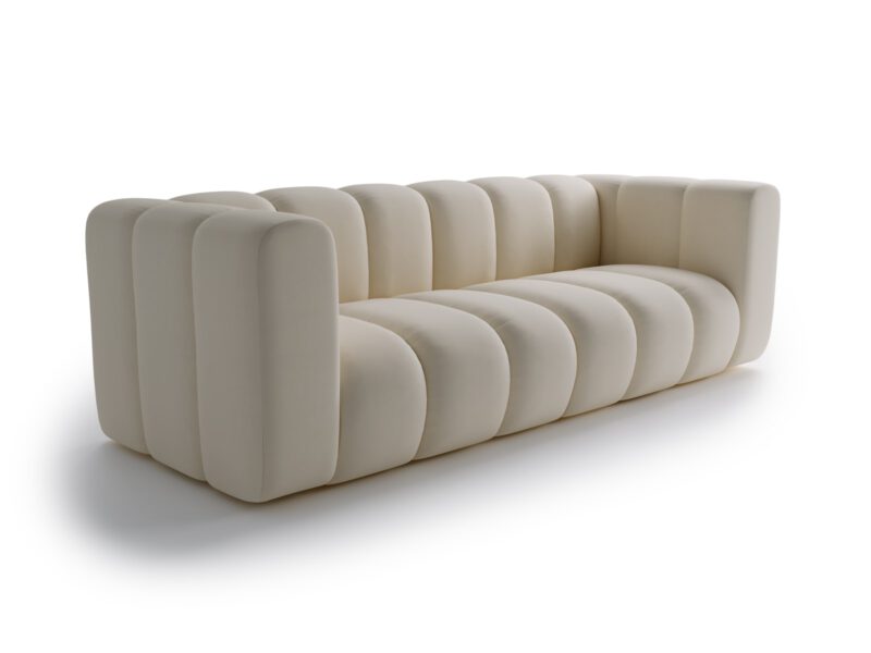 Elegant cream sofa with stitching Bella Vita Sand Cream