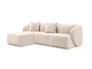 Jasna sofa narożna do salonu Favola Sand Cream