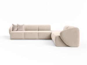 Jasna sofa narożna duża do salonu Favola Sand Cream