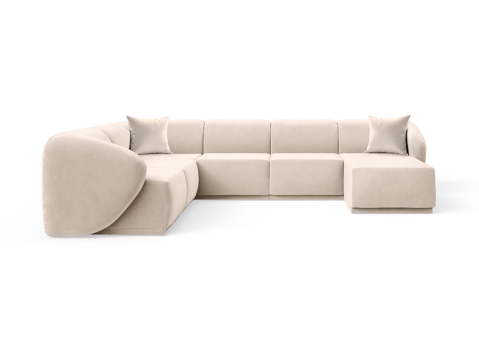 Bright Favola Sand Cream modular corner for the living room