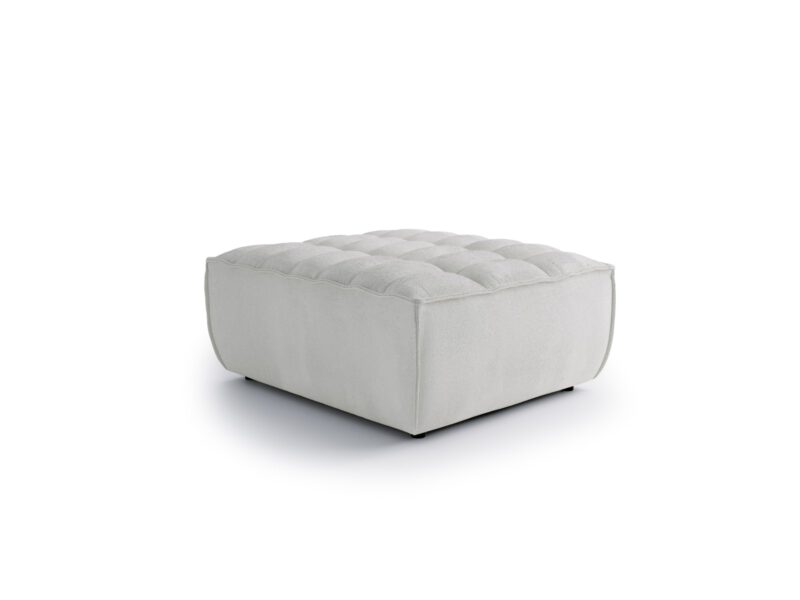 Solare Sand Cream square pouffe