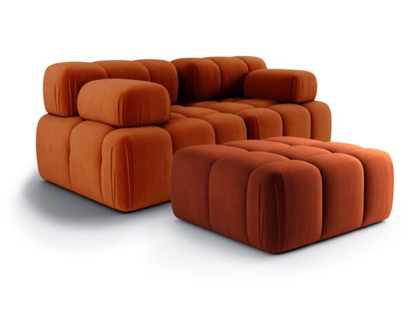 Zestaw sofa 2 osobowa z pufą Nuvola Cinnamon Orange