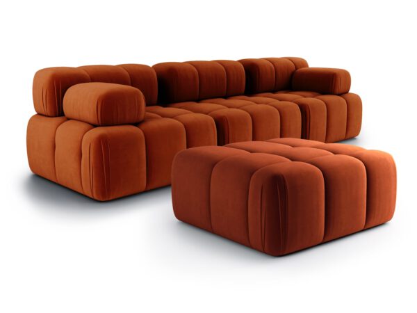 Zestaw sofa 3 osobowa z pufą Nuvola Cinnamon Orange