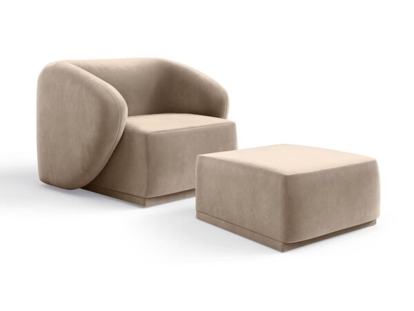 Zestaw fotel z pufą Favola Cappuccino Beige