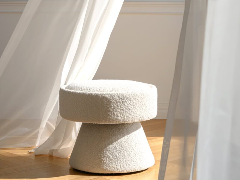 Essenza Boucle Sand Cream collection pouffe