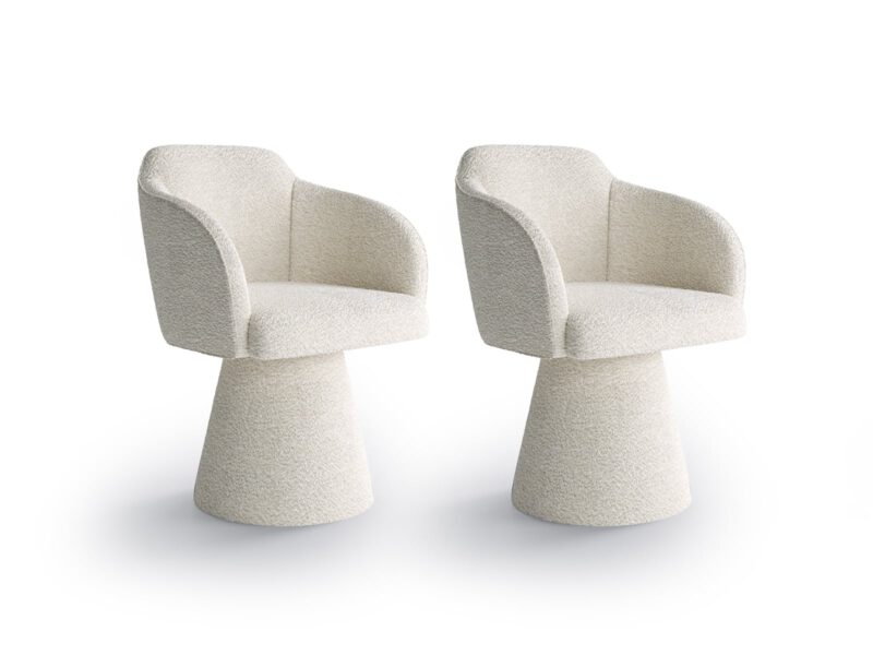 Set of 2 Essenza Boucle Sand Cream chairs