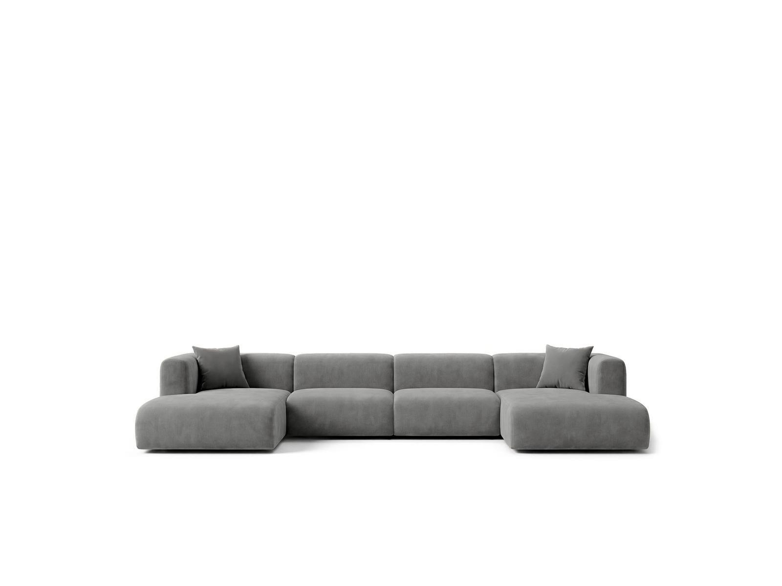 Duża szara sofa narożna typu U-form z kolekcji modułowej SORISSO.