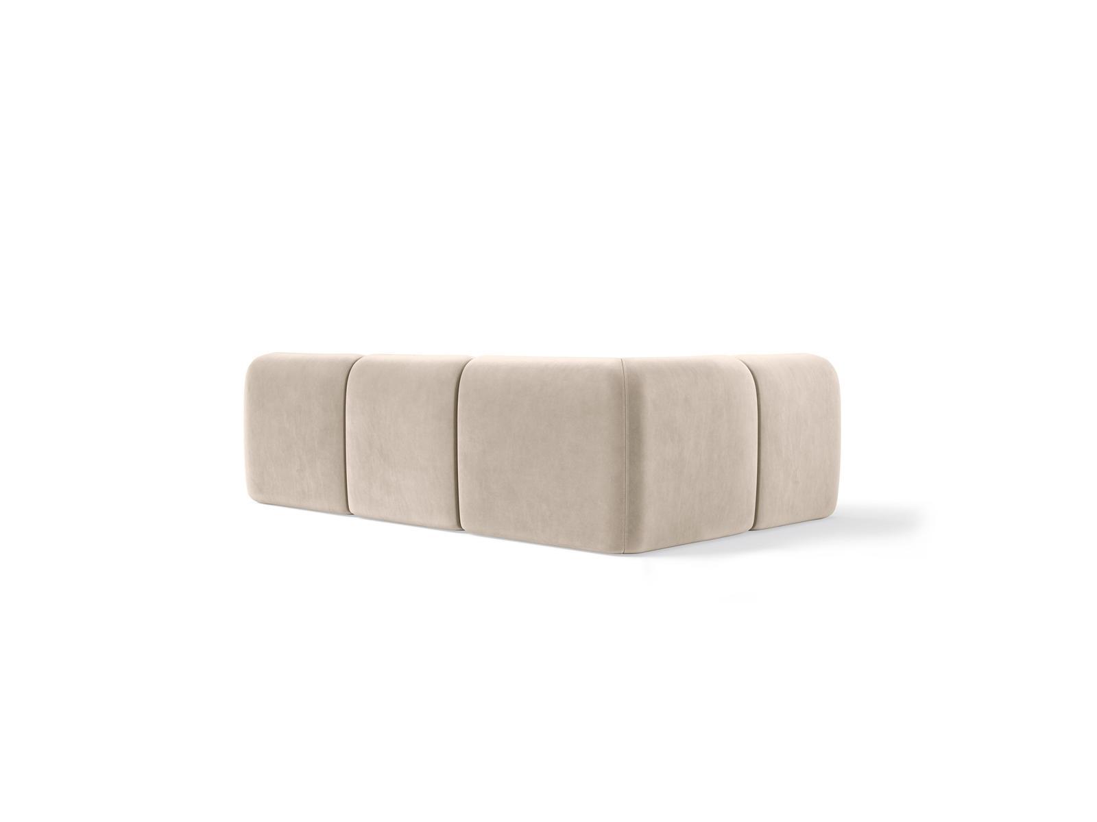 Czteroosobowa sofa narożna prawa Favola Sand Cream w kremowym odcieniu