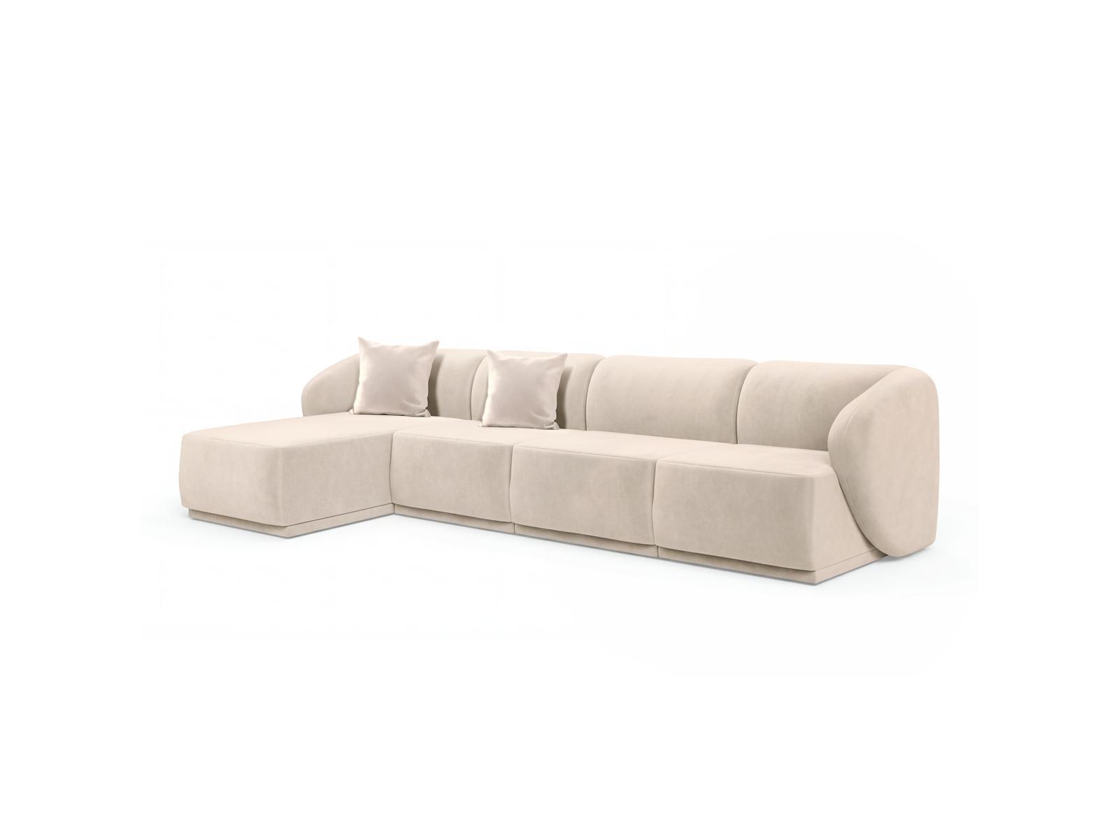 Narożna sofa Favola w odcieniu Sand Cream do salonu.