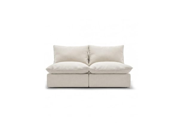 Minimalistyczna sofa ogrodowa 2-osobowa MARE Sand Cream