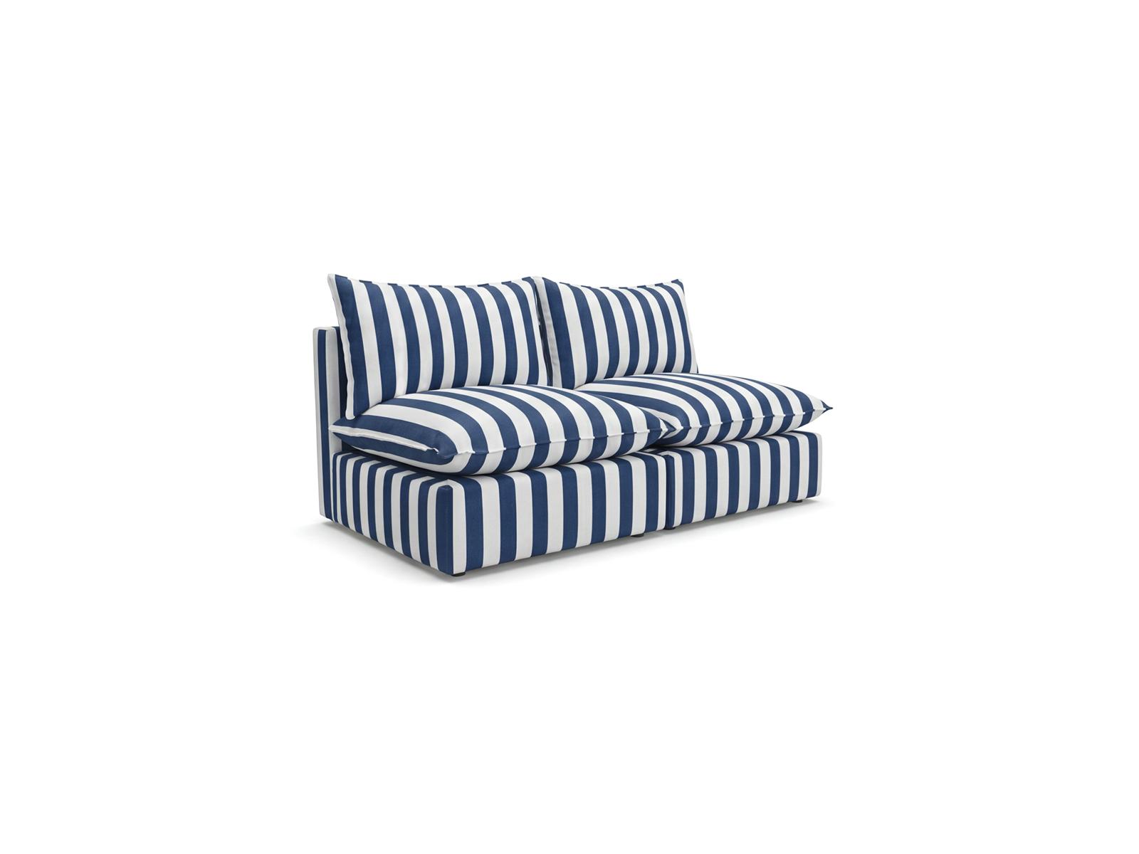 Nowoczesna sofa ogrodowa 2-osobowa MARE Navy Blue Stripes