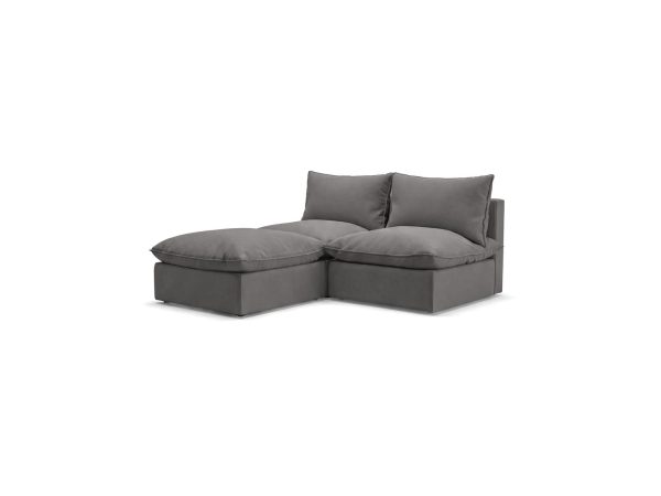 Canapé 2 places avec pouf Mare d&rsquo;extérieur